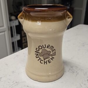 Vtg Stoneware Himark Gourmet Kitchen Utensil Holder Crock Farmhouse Cottage Core